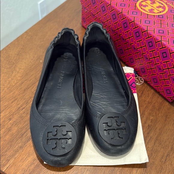 Tory Burch Minnie Travel Ballet Flats - Black size 9.5 - Picture 3 of 4